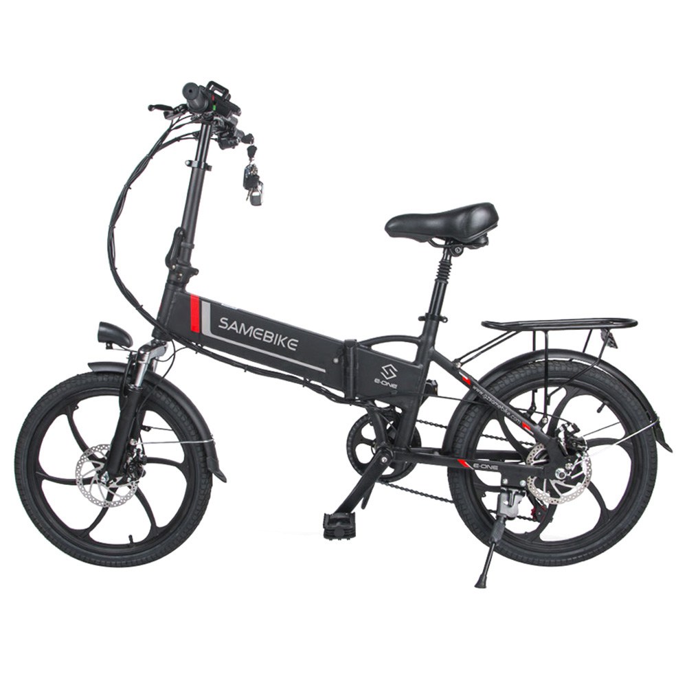 Samebike 20LVXD30 Portable Folding Smart Electric 10Ah Battery Moped Bike 350W Motor Max 35km/h 20 Inch Tire - Black