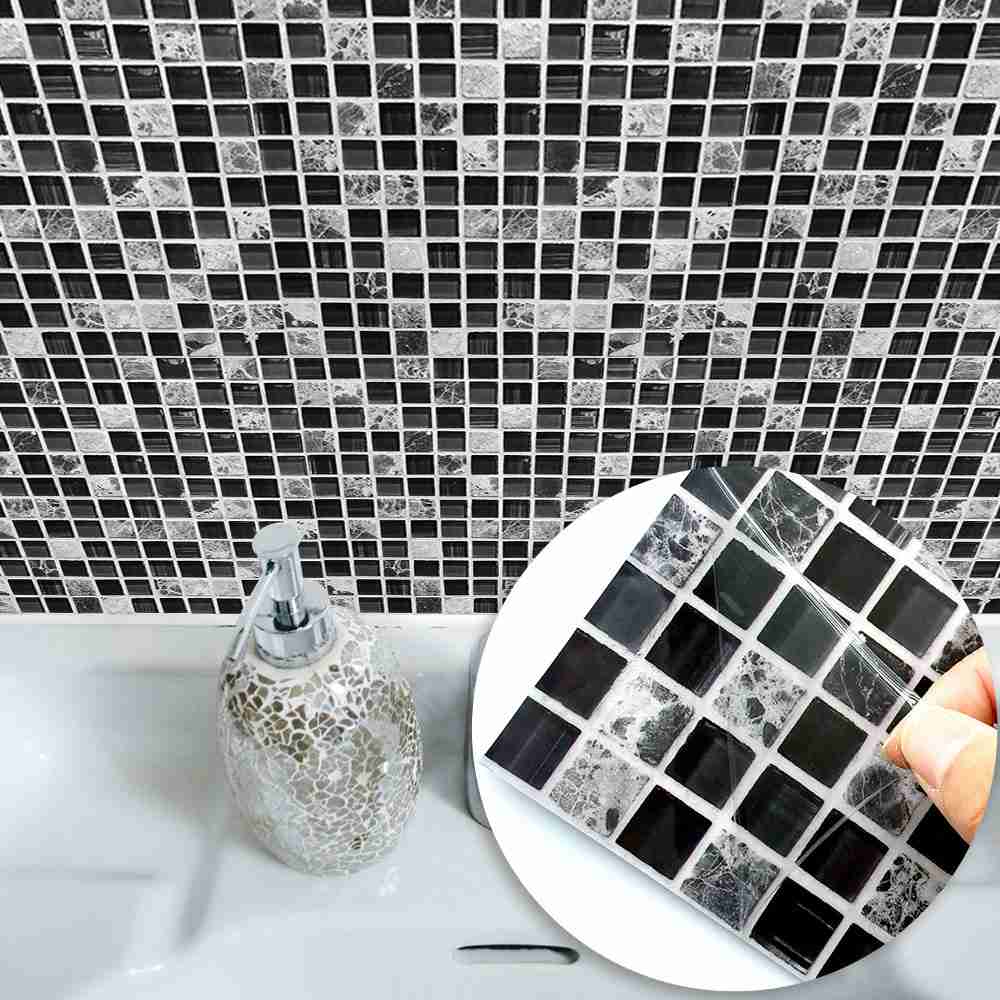 

10pcs 15 x 15cm DIY Home Self Adhesive Backsplash Mosaic Wall Sticker Wall Tile Peel and Stick