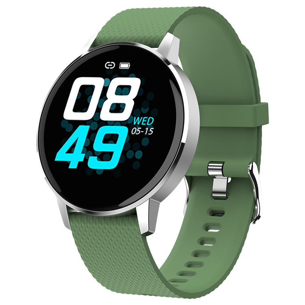 

MAKIBES T4 Smart Watch 1.22 Inch Blood Pressure Heart Rate Monitor Fitness Tracker Silicone Strap - Green
