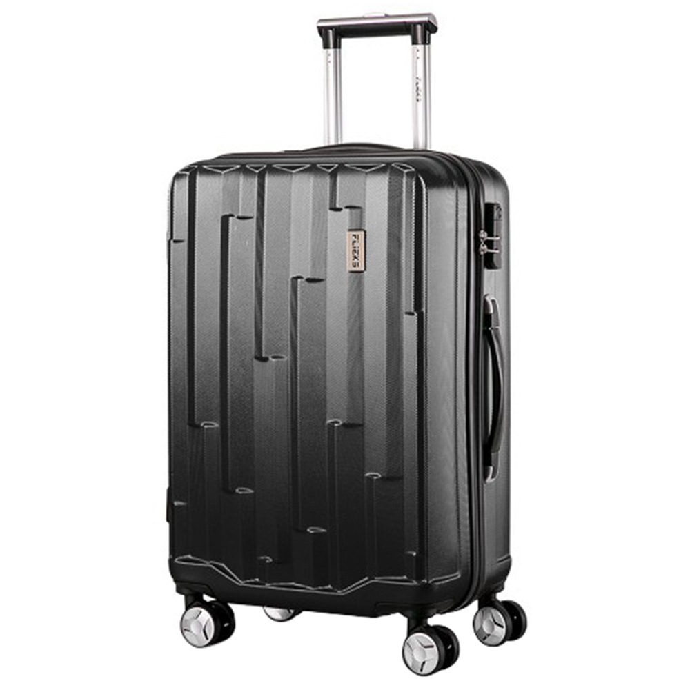 

Fliex Hard Shell Travel Case Trolley Luggage 20 Inch Integrated Security Number Lock - Black