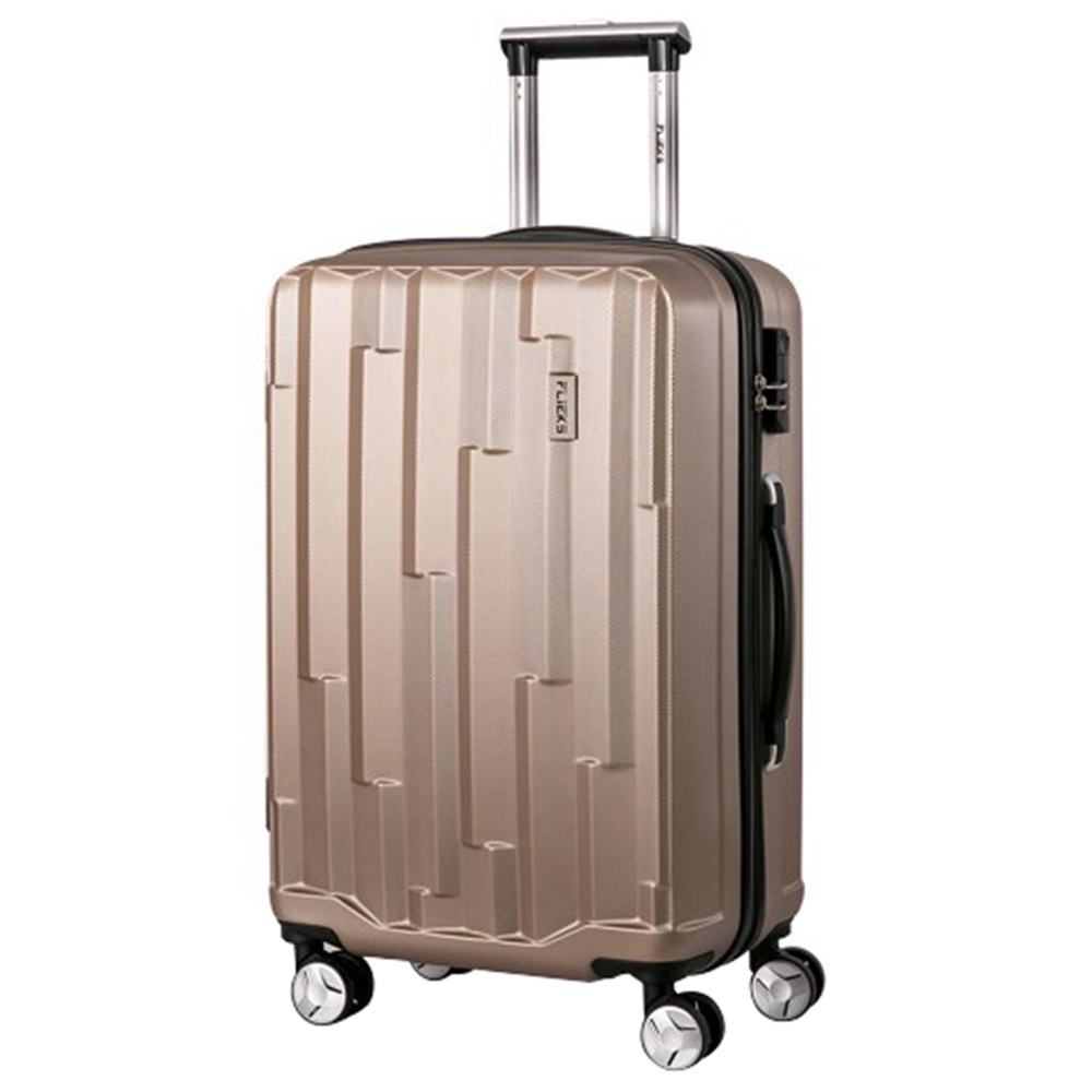

Fliex Hard Shell Travel Case Trolley Luggage 24 Inch Integrated Security Number Lock - Champagne