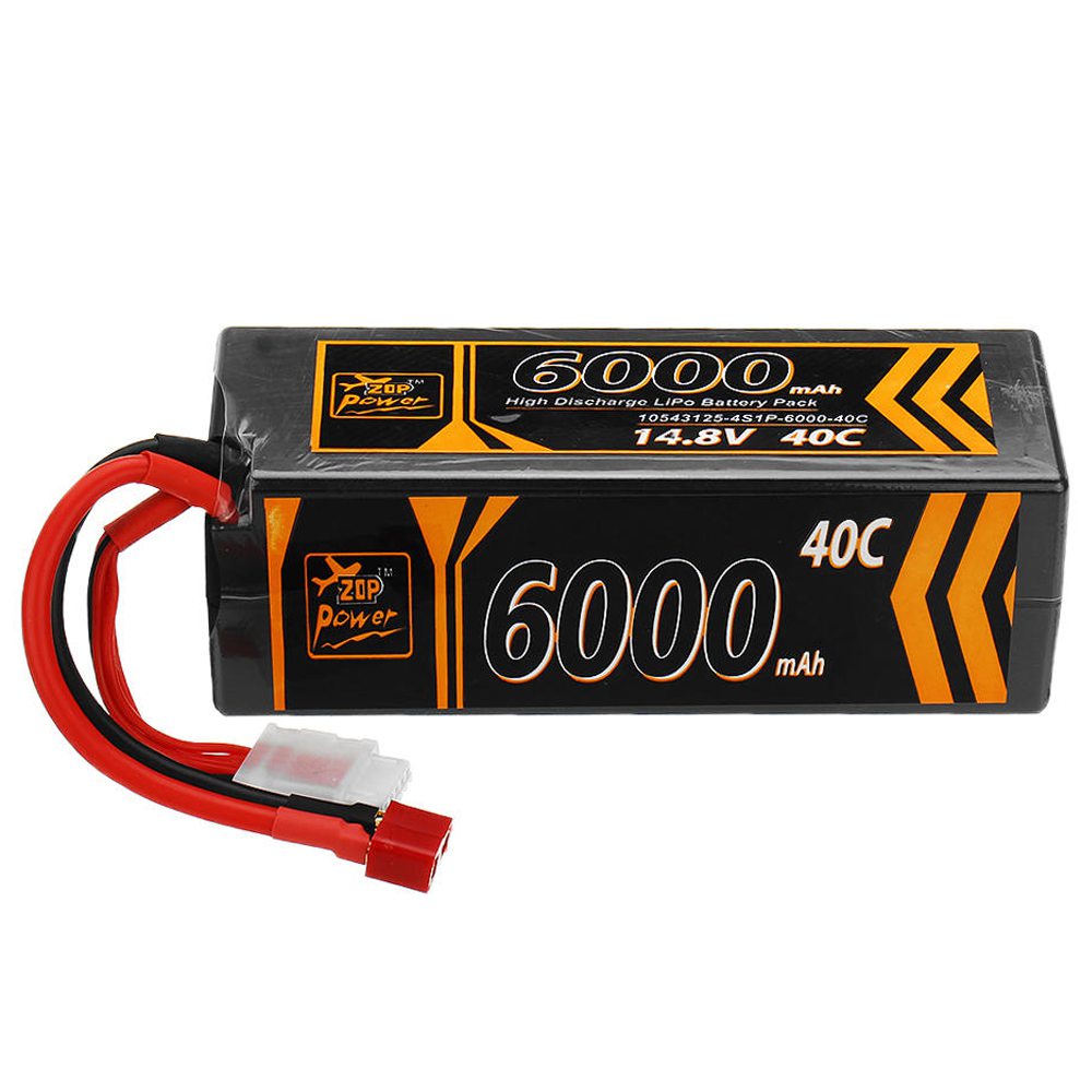 

ZOP Power 4S 14.8V 6000mAh 40C Lipo Battery T Plug For RC Car Model FPV Racing Drone RC Airplane Helicopter