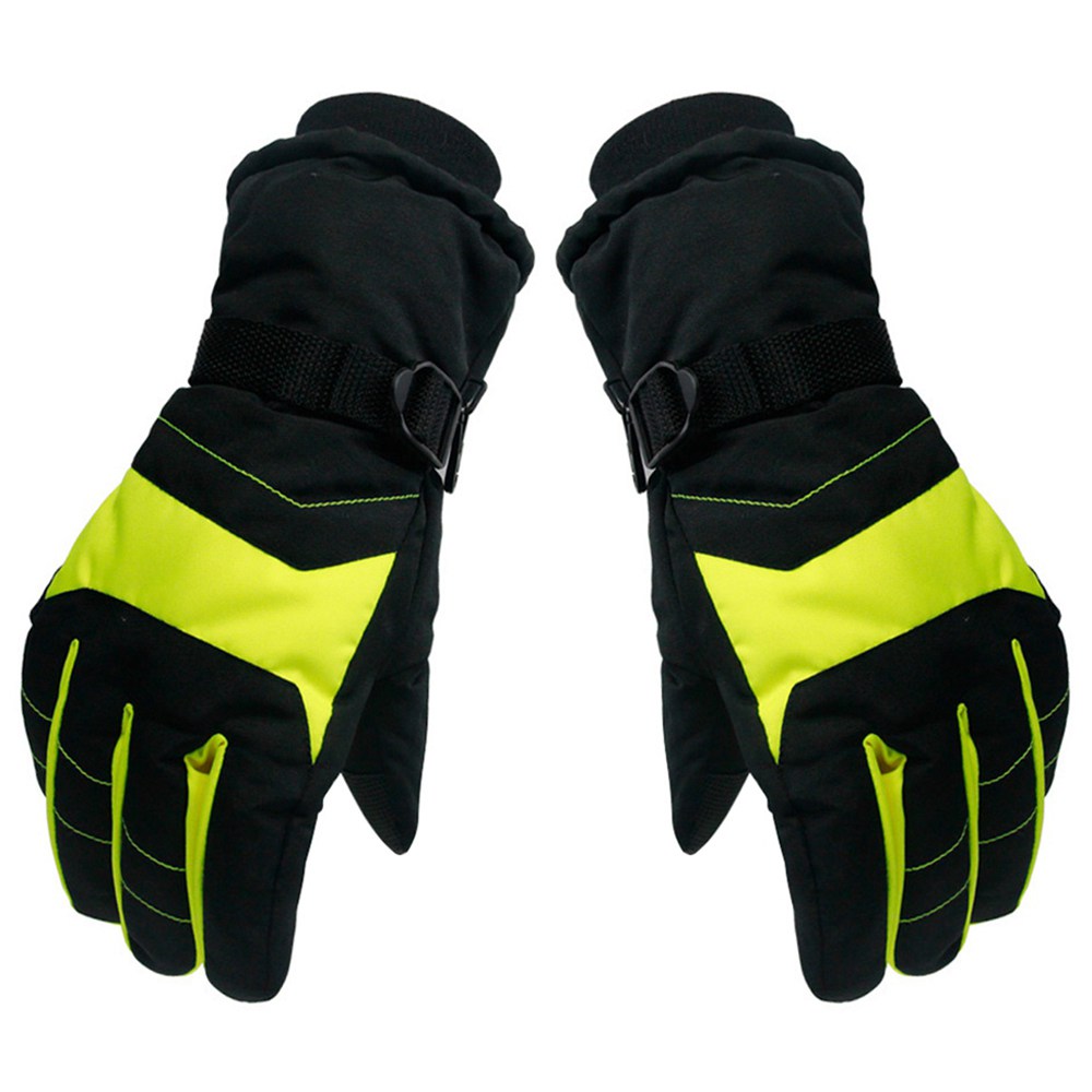 

Winter Adult Thicken Warm Ski Gloves Ultralight Waterproof Riding Gloves Size M - Green