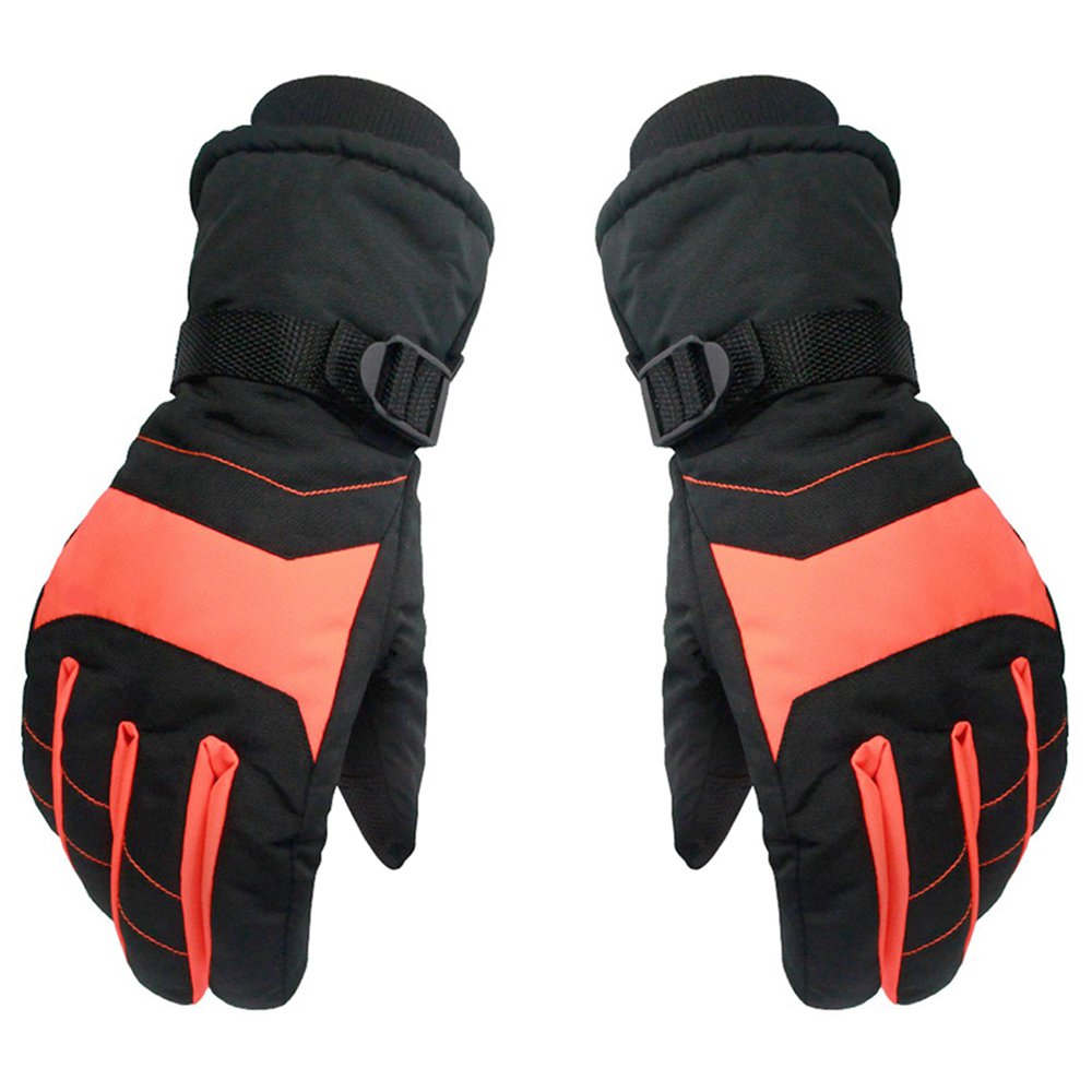 

Winter Adult Thicken Warm Ski Gloves Ultralight Waterproof Riding Gloves Size M - Orange