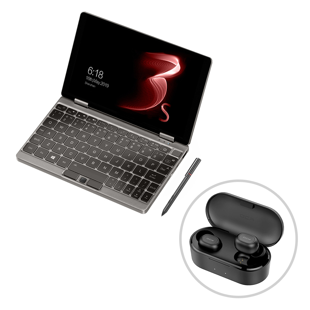

Gift Set 4]One Netbook One Mix 3S Yoga Pocket Laptop Intel Core i7-8500Y Dual Core (Platinum) + Original Stylus Pen + QCY T2C Bluetooth 5.0 TWS Earbuds