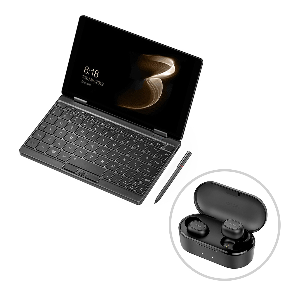 

Gift Set 2]One Netbook One Mix 3S Yoga Pocket Laptop Intel Core M3-8100Y Dual-Core (Black) + Original Stylus Pen + QCY T2C Bluetooth 5.0 TWS Earbuds