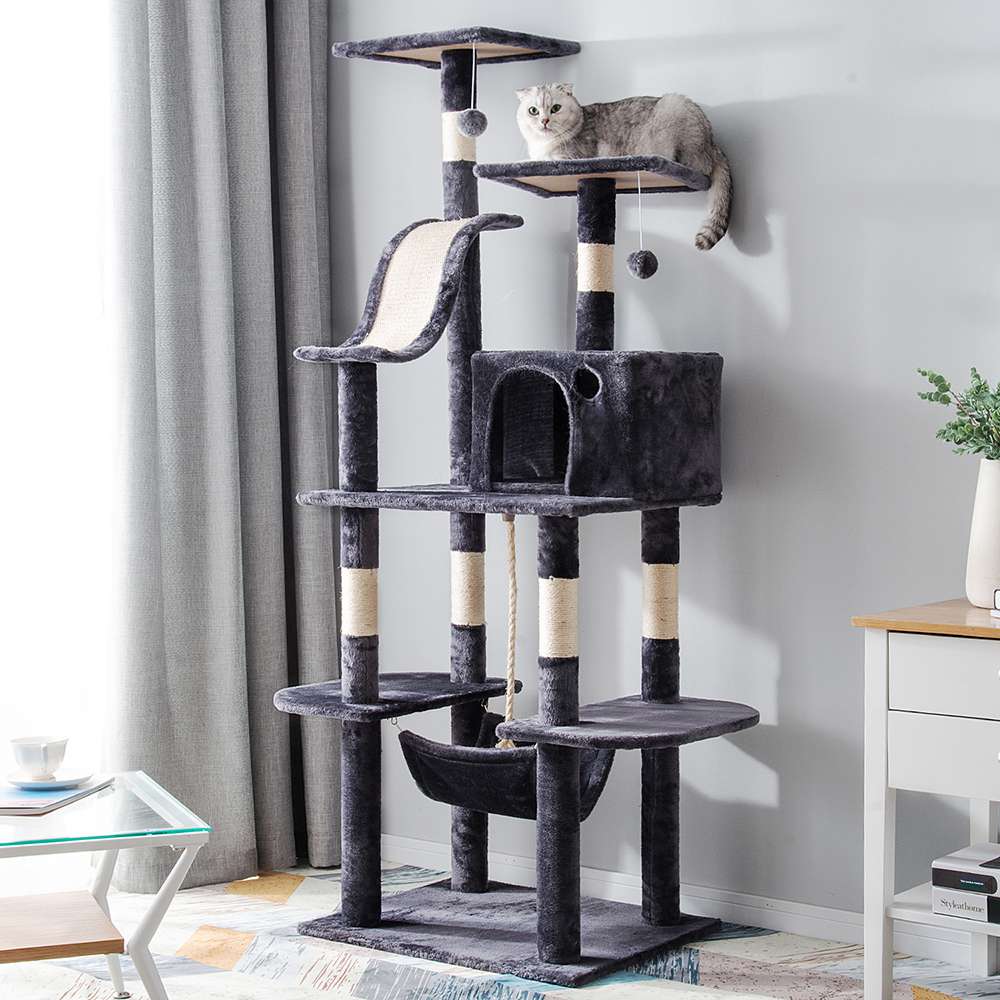 Purelove Cat Tree Climbing Tower Gray