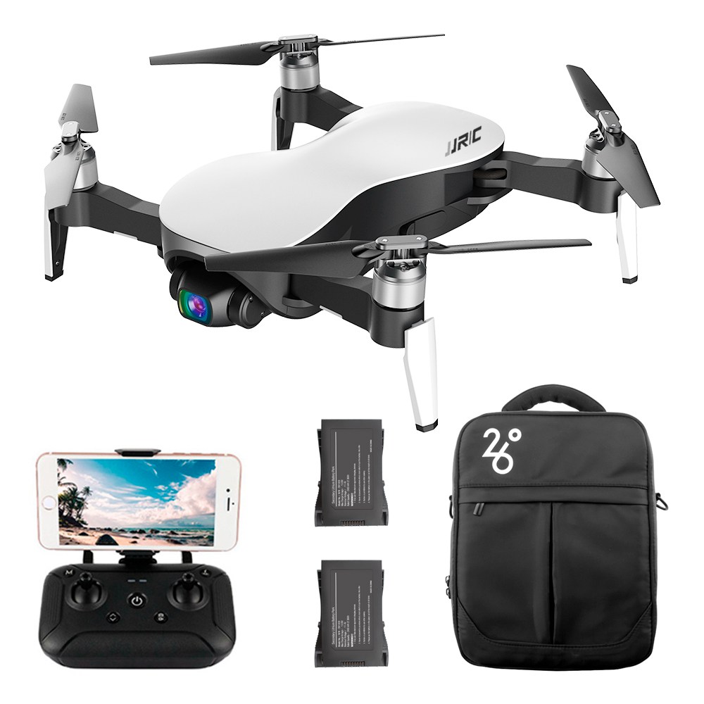 JJRC X12 AURORA 5G WIFI 1.2km FPV GPS Foldable RC Drone With 1080P 3Axis Gimbal Ultrasonic Optical Flow Positioning RTF - White Three Batteries With Bag