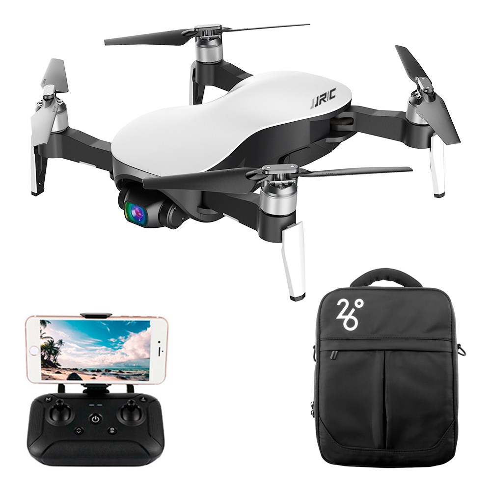 JJRC X12 AURORA 5G WIFI 1.2km FPV GPS Foldable RC Drone With 1080P 3Axis Gimbal Ultrasonic Optical Flow Positioning RTF - White One Battery With Bag