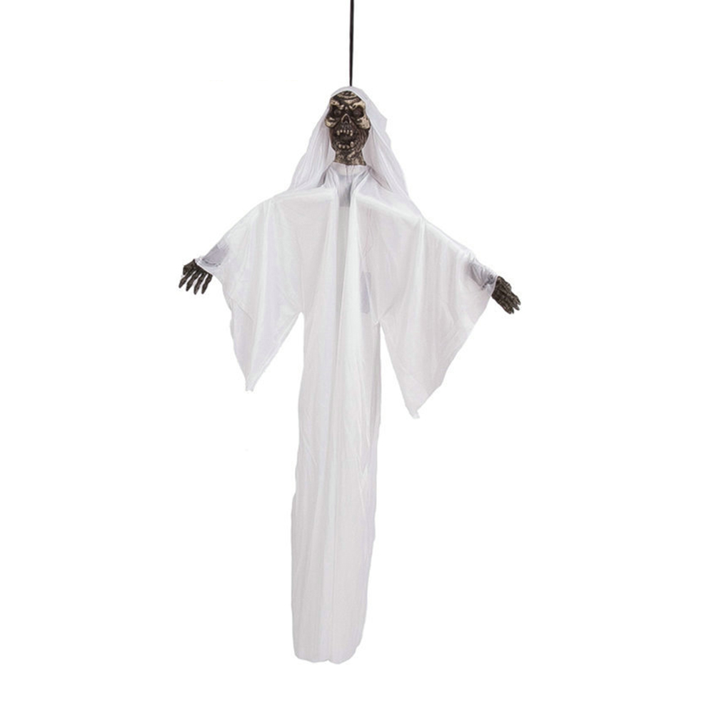 Halloween Black and White Impermanence Hanging Ghost - White