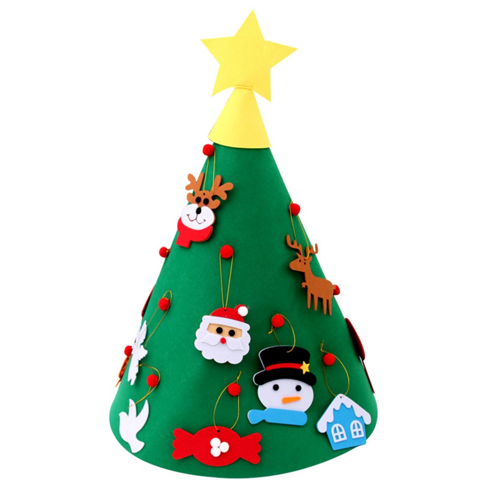 

1Set DIY Felt Christmas Tree New Year Ornaments Wall Hanging Xmas Gifts Decoration - Green