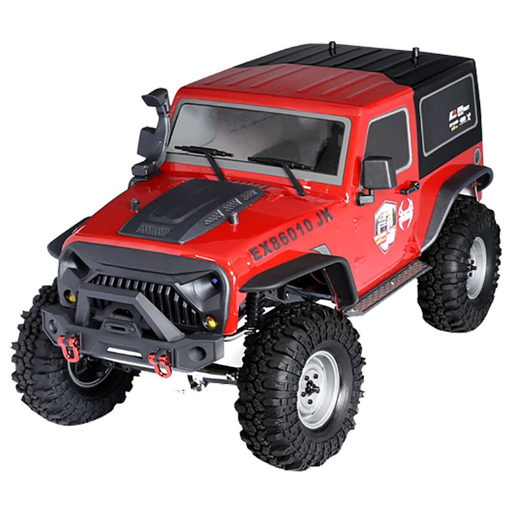 RC 1/10 Jeep Wrangler 2 Door Rock Crawler 4x4 RTR 285mm w/ LED Lights RED