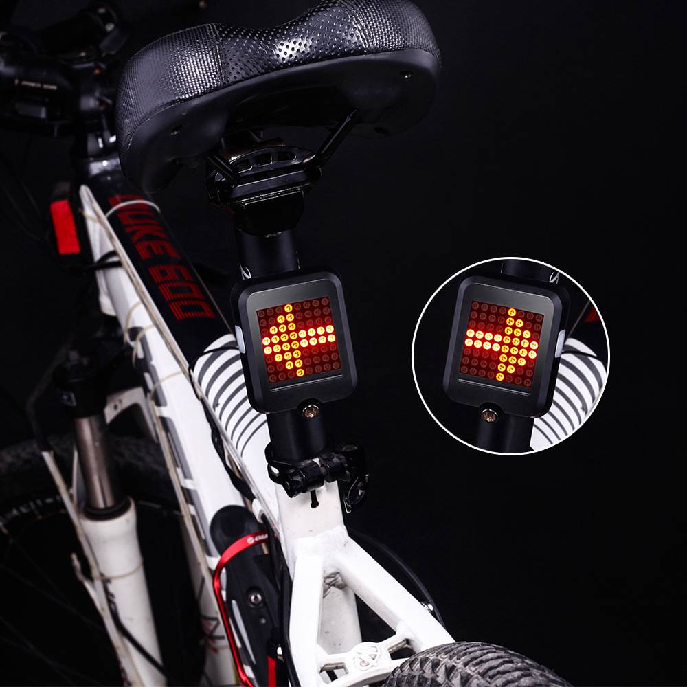 TX129 64led Intelligent Bicycle Taillight Infrared Laser Black