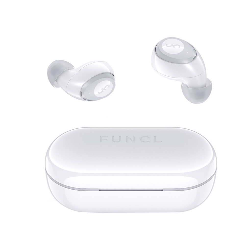 

Funcl W1 Bluetooth 5.0 TWS Earphones Realtek SoC IPX5 Sweatproof Binaural Call HiFi Stereo Sound Voice Assistant - White