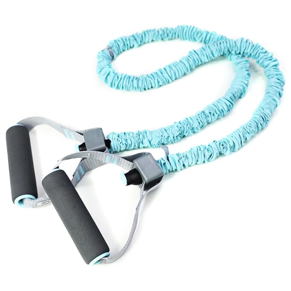 

Move It Rubber Elastic String 15lbs Home Fitness Equipment Anti-slip Handles - Cyan