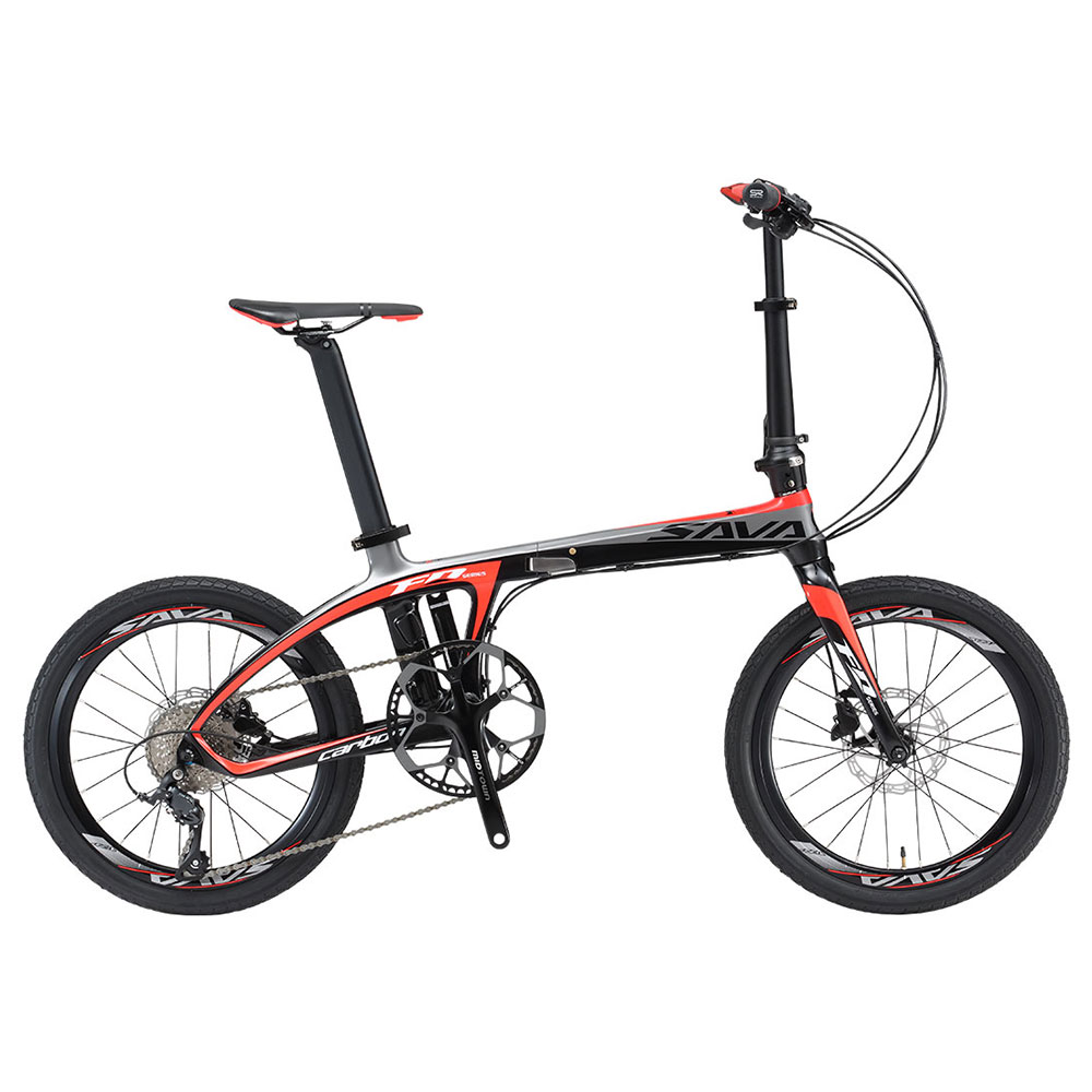 SAVA Z1 Carbon Fiber Sport Portable Folding Bicycle 20 Inch Black