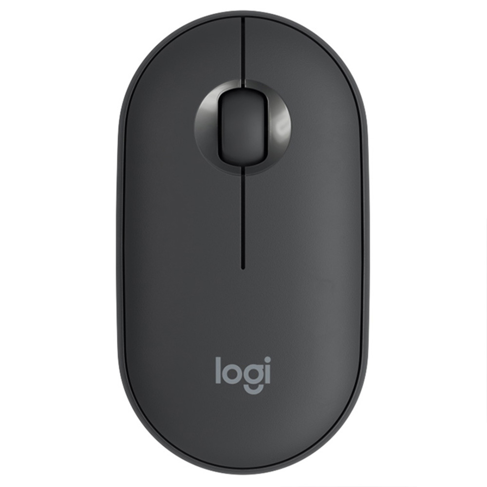 Logitech Pebble Wireless Mouse บลูทู ธ 2.4GHz โหมดสองเสียงปิดเสียงแบบพกพาสำหรับแล็ปท็อปพีซี - สีดำ