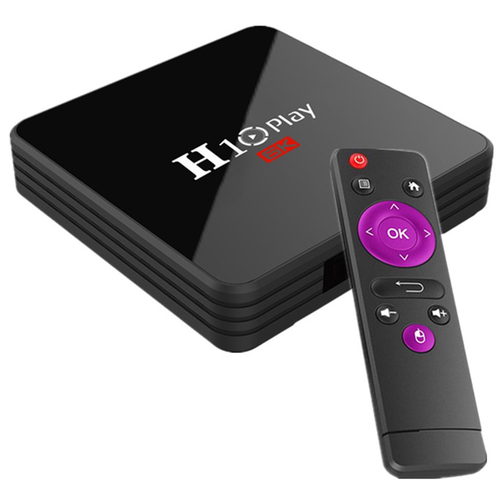 H10 Play Allwinner H6 Android 9.0 6K TV Box 4GB / 32GB USB3.0 WiFi LAN Youtube Netflix AirPlay - czarny