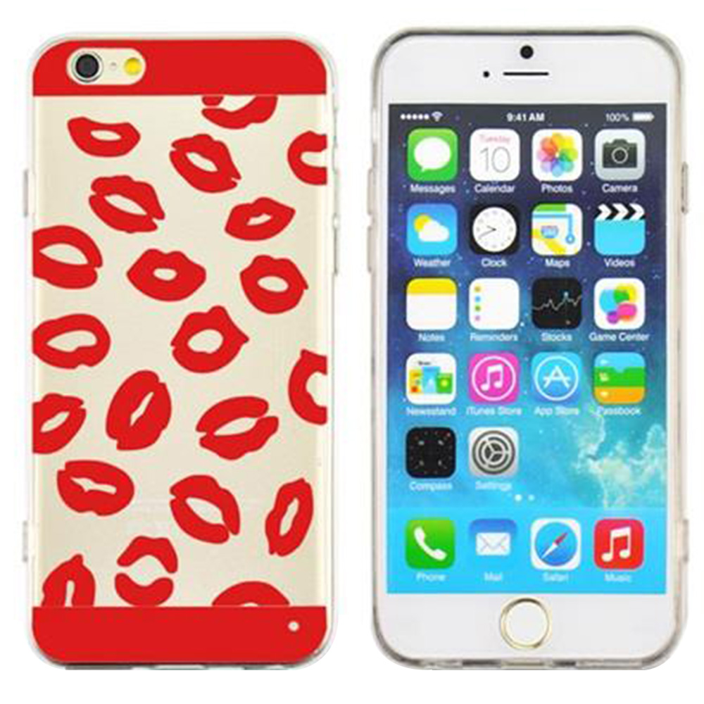 

Angibabe Ultra-thin Sexy Lips Print TPU Rubber Case for 4.7" iPhone 6/6S - Red