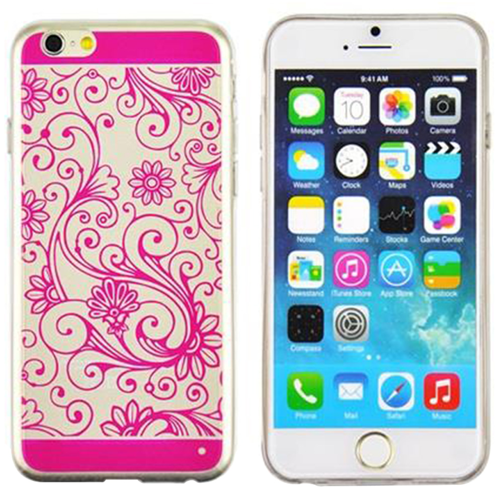 

Angibabe Ultra-thin Floral Print TPU Rubber Case for 5.5" iPhone 6 Plus/iPhone 6S Plus - Rose Red