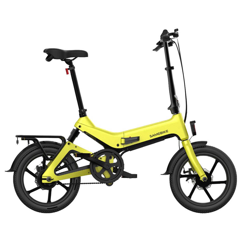 

Samebike JG7186 Folding Electric Moped Bike 16 Inch Inflatable Tires 250W Motor Smart Display Adjustable Heights Up To 25km/h Speed Max 65km Long Range For Adults & Teenagers - Yellow