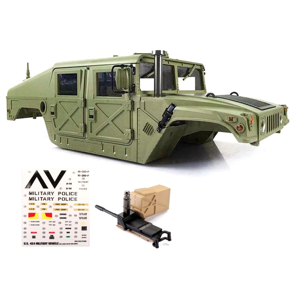 

HG P408 1/10 U.S.4X4 Military Vehicle Truck RC Car Spare Parts Body Shell With Decoration Part Sticker - Army Green