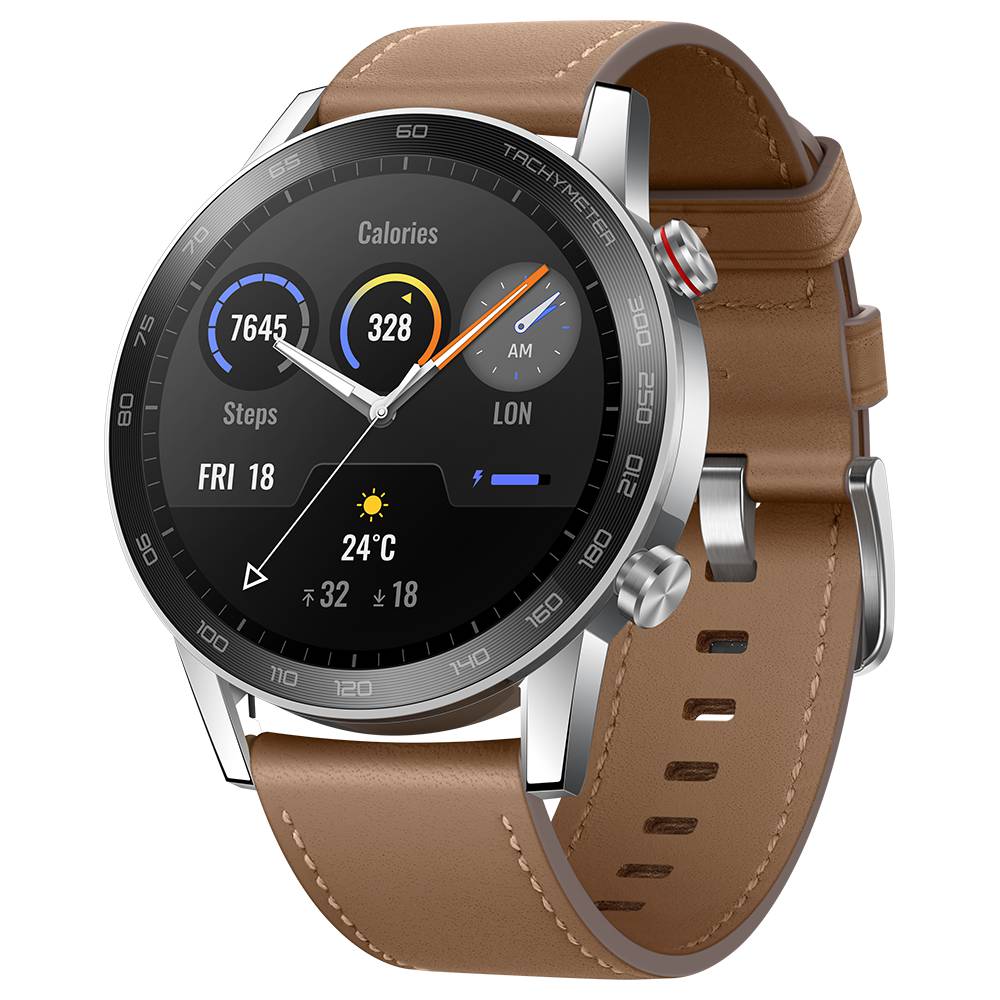 HUAWEI Honor MagicWatch 2 46mm Smart Watch 1.39 Inch Fitness Activity Tracker with Heart Rate and Stress Monitor 14 Days Standby 5ATM Water Resistant Global Version - Flax Brown