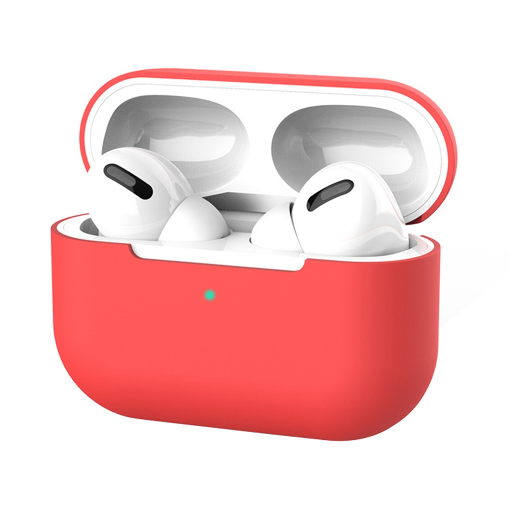 

Flexible Silicone Storage Case Shockproof Dustproof for Airpods Pro Earphones Charging Case - Red