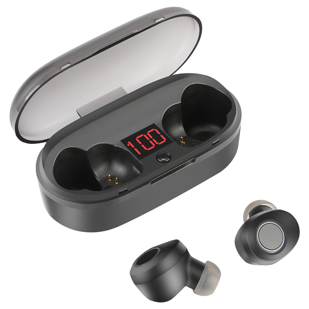 

J29 Bluetooth 5.0 TWS Earbuds Siri Independent Usage Noise Reduction Volume Adjustment IPX5 - Black