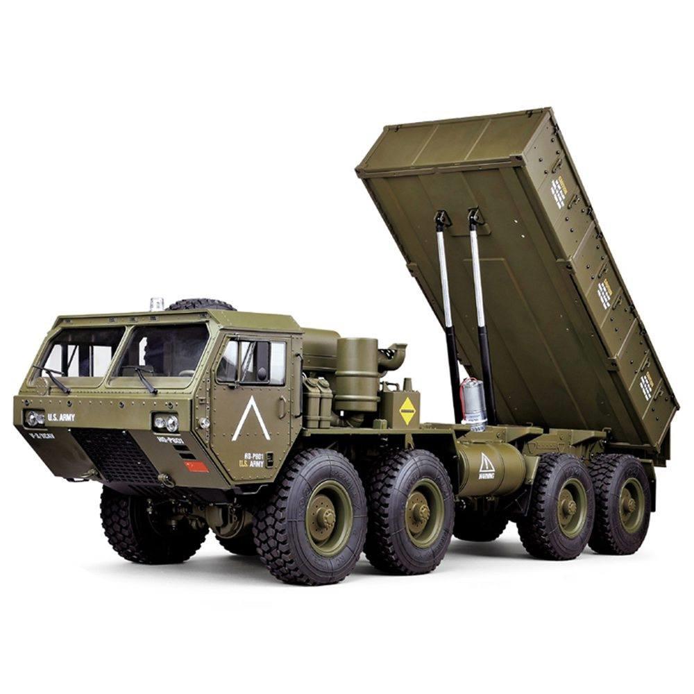 

HG P803A Light Sound Function 2.4G 8CH 1/12 Self-unloading Bucket 8X8 U.S.Military Truck Rock Crawler RC Car Without Battery Charger - Army Green