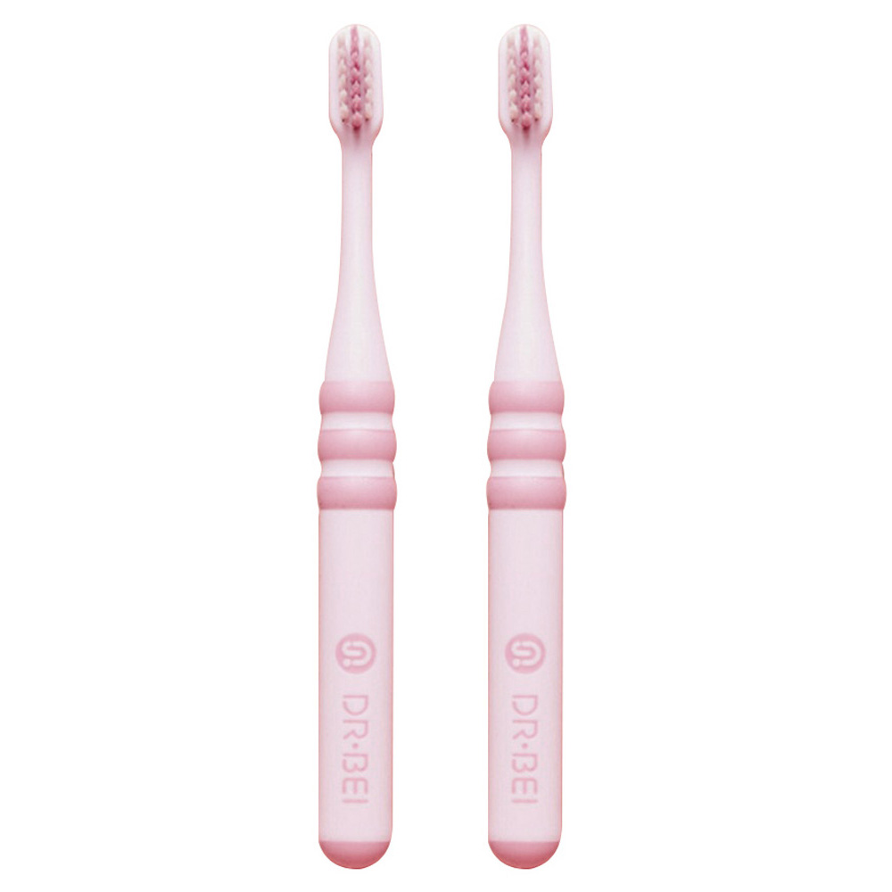 

2PCS Xiaomi Doctor Bei Kids Toothbrush Food-grade Material Imported Fur Flexible Safety Handle -Pink