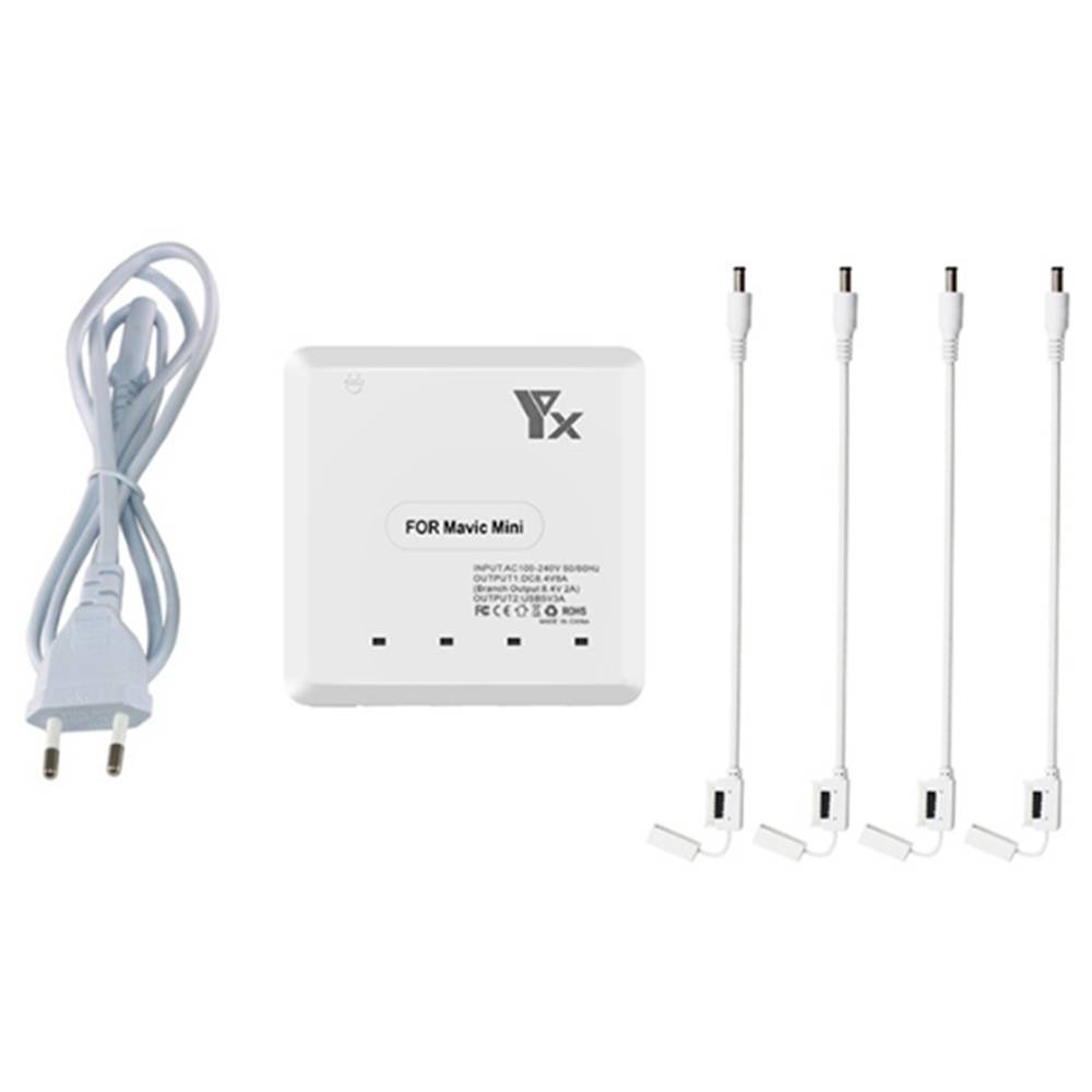 

YX 6-in-1 Multi Charging Hub Intelligent Battery Remote Control Phone Charger For DJI Mavic MINI RC Drone EU Plug - White