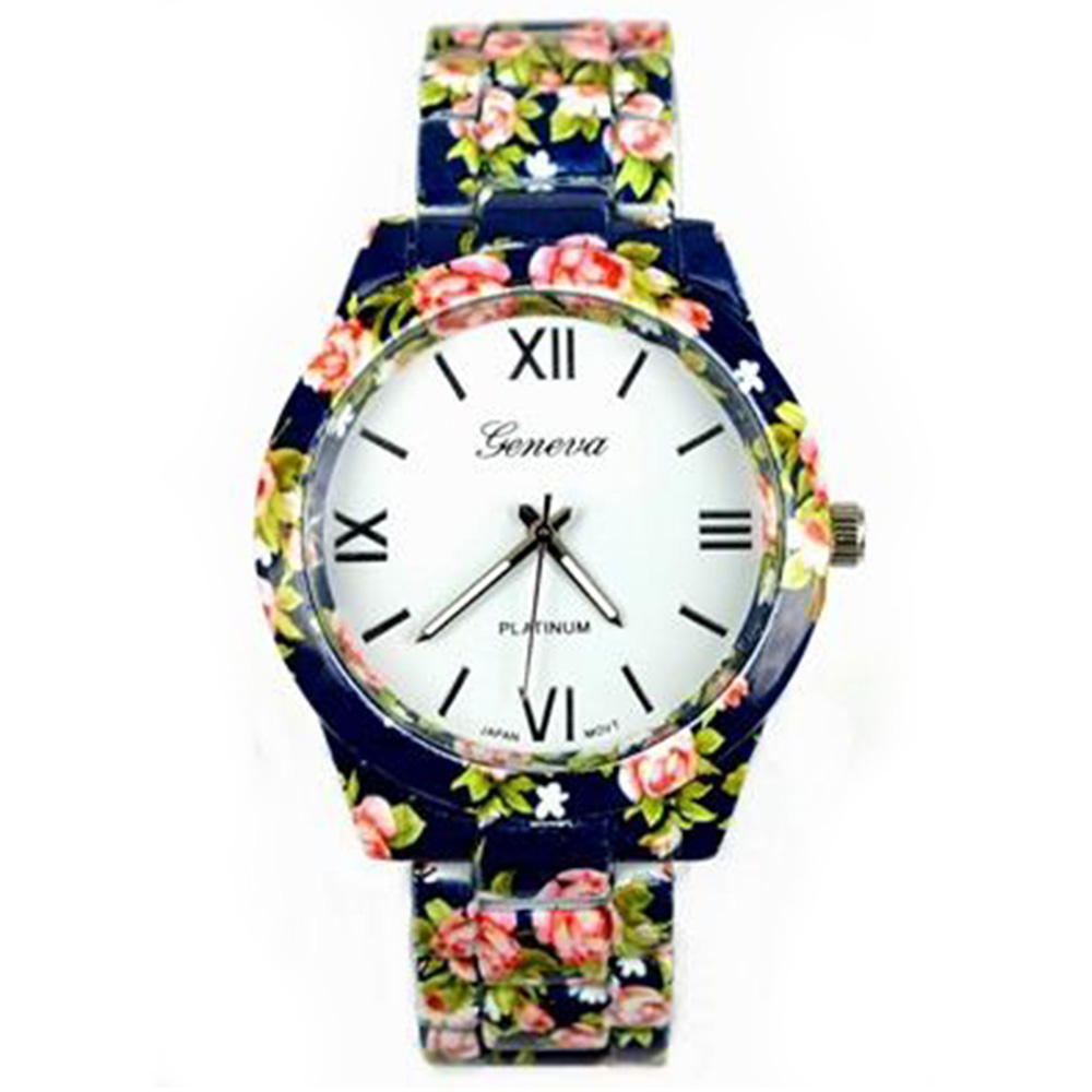 นาฬิกาข้อมือโลหะควอตซ์นาฬิกาสำหรับผู้หญิงที่มีเข็มขัดโลหะ Life Waterproof - Blue