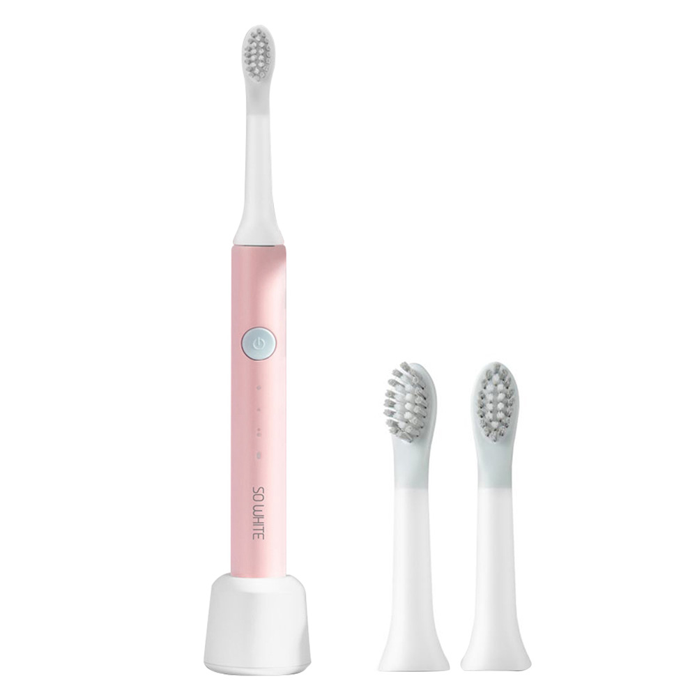 

Package A]So White (PINGJING) Sonic Electric Toothbrush Pink + 2pcs Electric Toothbrush Head