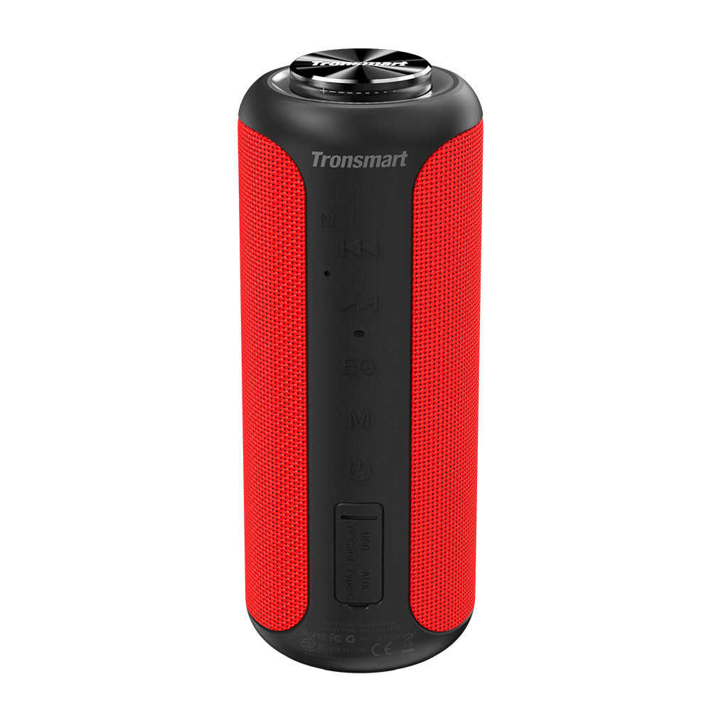 Tronsmart T6 Plusアップグレード版Bluetooth 5.0 40WスピーカーNFC接続15時間プレイタイムIPX6 USB充電出力-赤