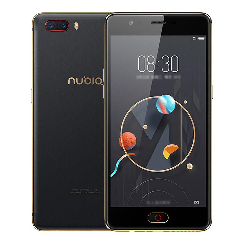 

Nubia M2 NX551J 5.5 inch 4G LTE FHD Smartphone Snapdragon MSM8953 2.0GHz 4GB 128GB 13.0MP Dual Cameras Touch ID IR Remote - Black Gold