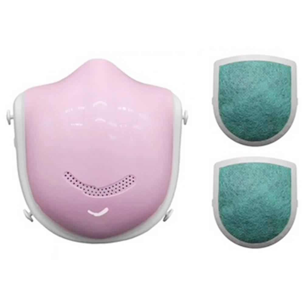 

Female Reusable Smart Electric N95 Face Mask Q5 With Activated carbon filter, Automatic Air-Purifying Supply with 2PCS Replacement Filters For PM2.5 Anti-Pollution Exhaust Gas Pollen Allergy - Pink