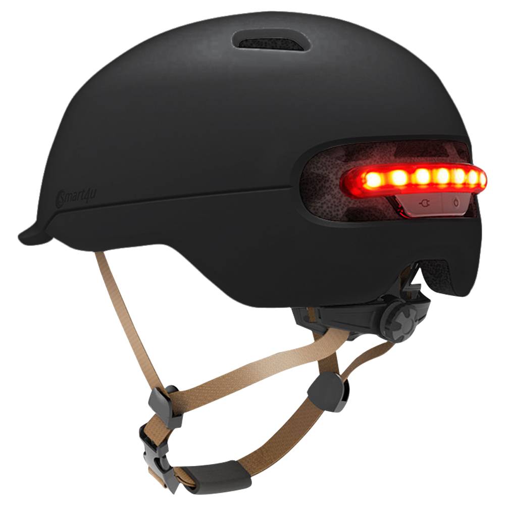 Xiaomi Smart4u SH50 Smart City Commuter Bling Helmet مع مستشعر الإضاءة التلقائي IPX4 مقاوم للماء الشحن المغناطيسي الطويل في وضع الاستعداد مقاس L - أسود