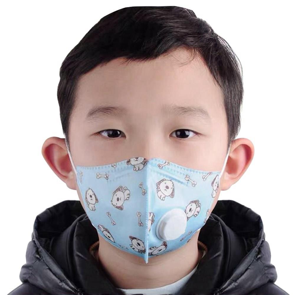 5pcs Kids KN95 Face Mask Respirator 5-Layers with Breathing Valve