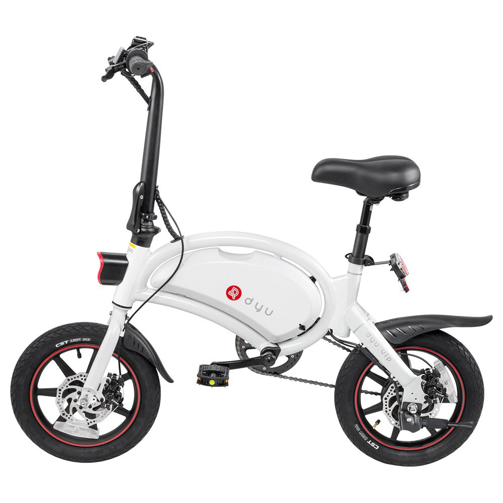 DYU D3 Plus Folding Moped Electric Bike 14 Inch White