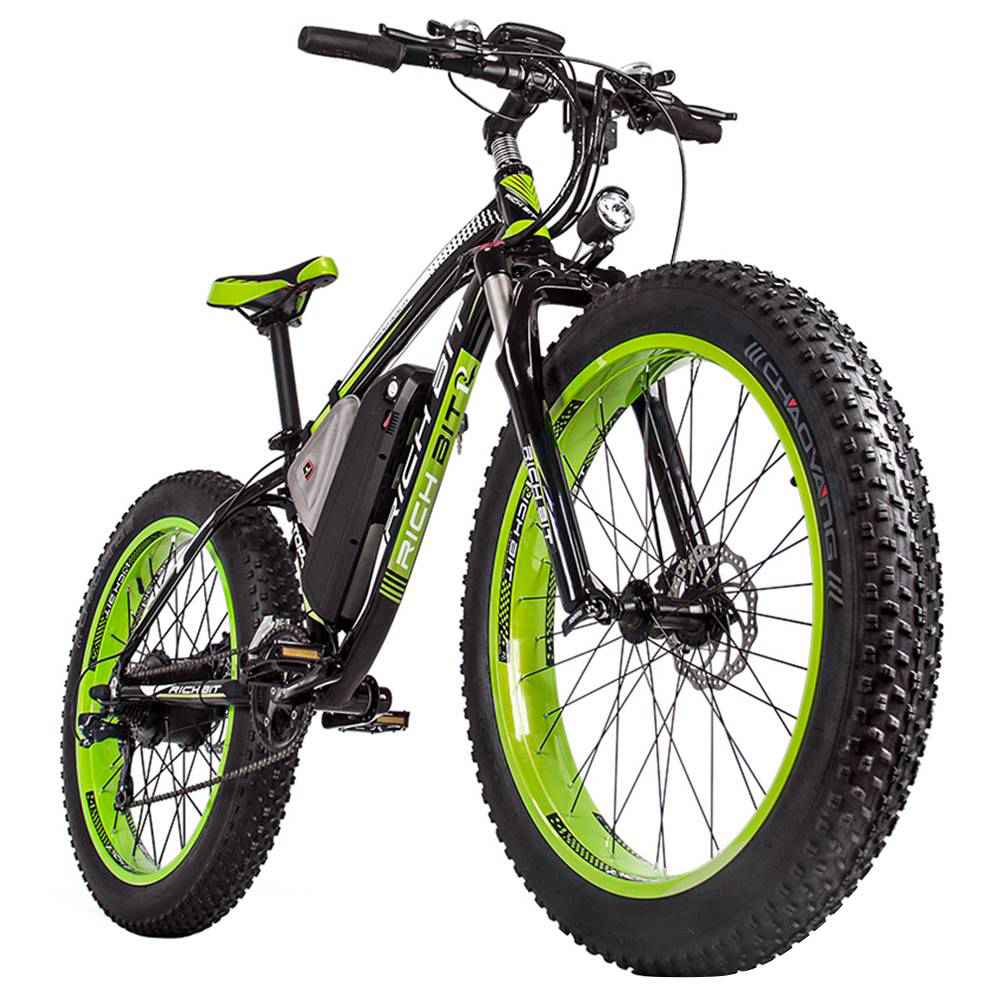 RICH BIT TOP-022 Electric Mountain Bike 1000W Motor 26&#039;&#039; Black Green