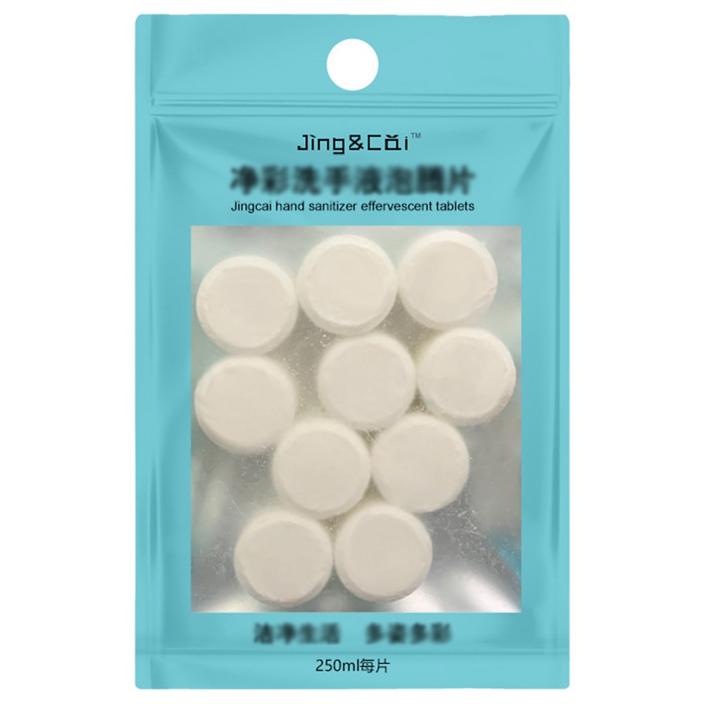 10PCS Effervescent Hand Sanitizer Tablets White