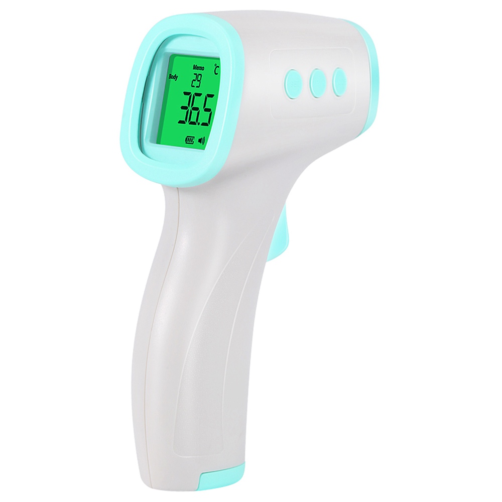 

Portable Digital Non-contact Infrared Forehead Thermometer With CE Certified LCD Backlight Display - White