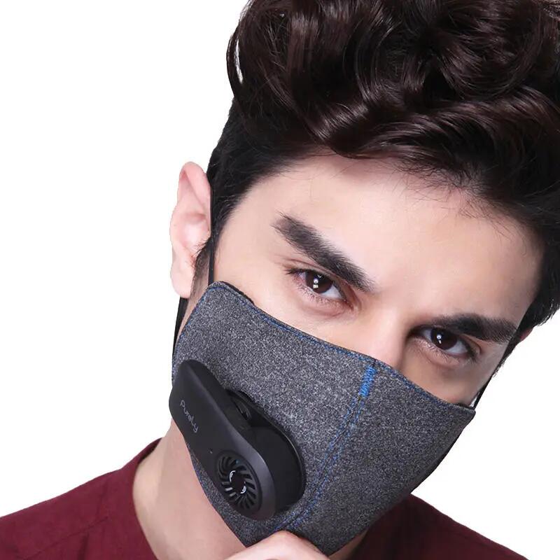

Xiaomi Purely Reusable Washable Electric N95 Face Mask 4-Layers Filter 99% PM 2.5 Protection With Breathing Valve Automatic Air-Purifying Supply for Anti-Pollution Dust Allergy Haze- Black