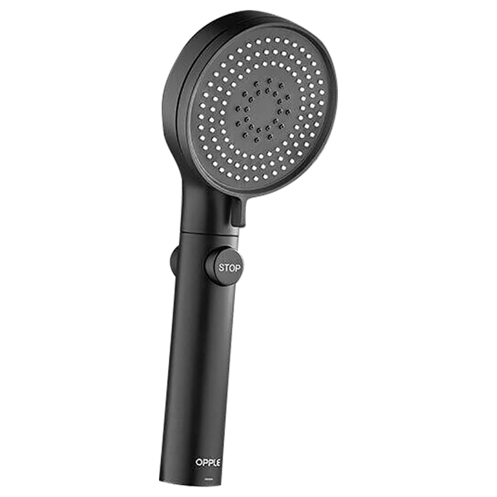 OPPLE Pressurized Handheld Shower Set Punch-Free Adsorption Three-speed  Mode Adjustable Automatic Charging One-click STOP Button - Black