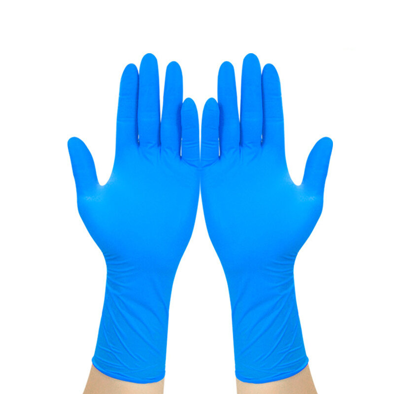 100pcs INTCO Disposable Nitrile Protection Gloves Size M Blue