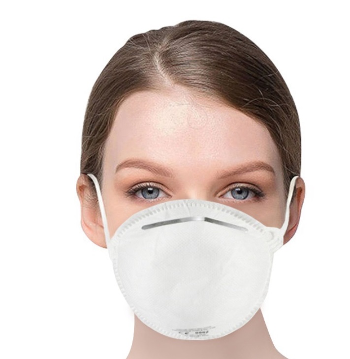 1 ADET AB Standart FFP2 NR CE Sertifikalı Filtre Verimliliği Ile Tek Kullanımlık Solunum Maskesi 95% Kolay Nefes Üstü Grip Koruma için Rahat Aşınma PM 2.5 Anti-Virüs Kirliliği Alerji Pus-Beyaz