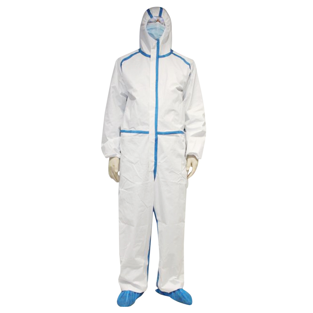 

Size M Isolation Non-sterile Protective Clothing Non-woven Dust Water Resistance Attached Hood Medical Suit With CE Certification - White