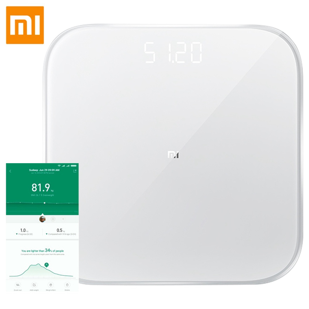 

Xiaomi Smart Body Weight Scale 2 Bluetooth 5.0 APP Control LED Display Fitness Yoga Tools Scale Global Version - White