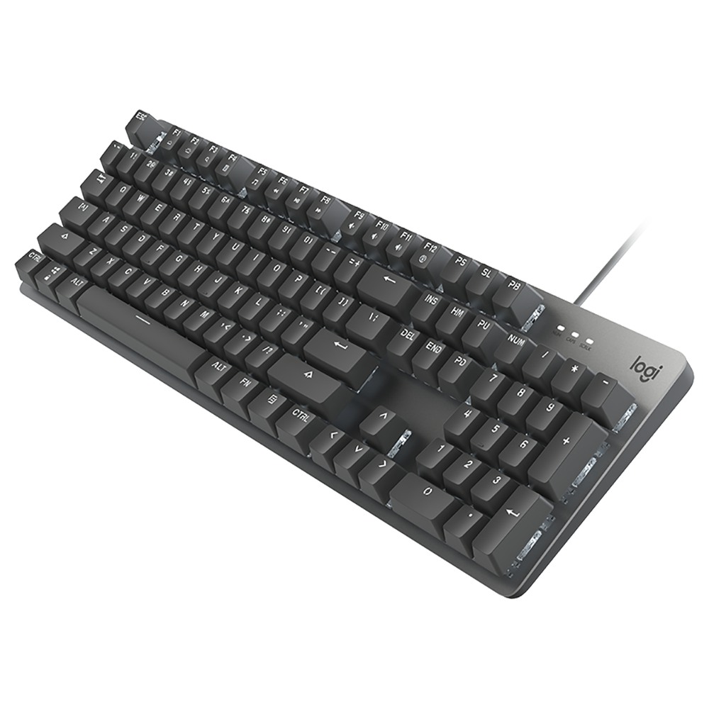 لوجيتك K845 104Key لوحة مفاتيح ميكانيكية بإضاءة خلفية كاملة الحجم مع مفاتيح بنية TTC للكمبيوتر - أسود
